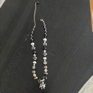 Elegant Black and White Beaded Necklace